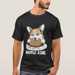 A Corgi Enjoying A Waffle King Waffles Food Lover T-Shirt
