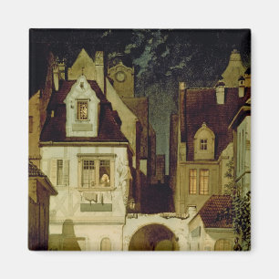 A Corner of a German Town by Moonlight Magnet
