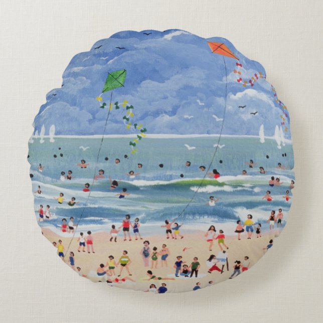 A Cornish Beach Round Cushion (Front)