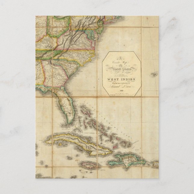 A Correct Map of the United States Postcard (Front)