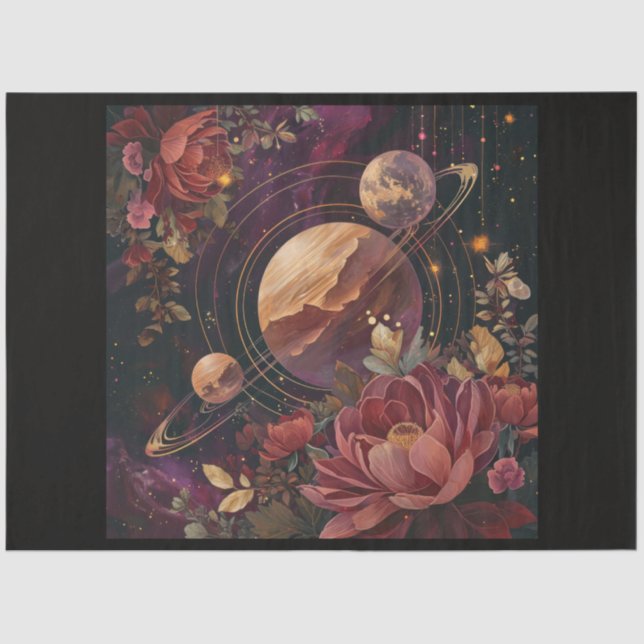 A Cosmic Planet and Crystals Series Design 1 Tissue Paper (Front)