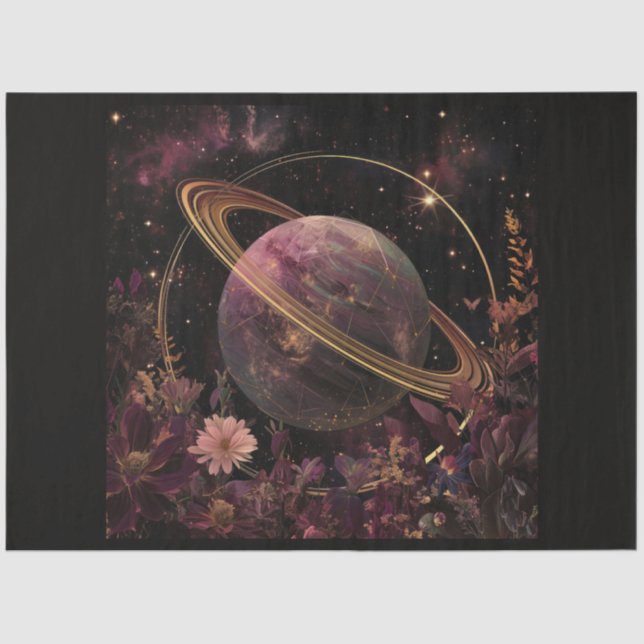 A Cosmic Planet and Crystals Series Design 1 Tissue Paper (Front)