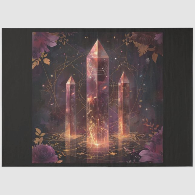 A Cosmic Planet and Crystals Series Design 3 Tissue Paper (Front)