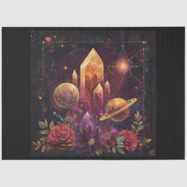 A Cosmic Planet and Crystals Series Design 5 Tissue Paper (Front)