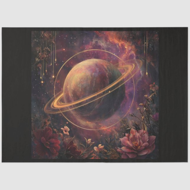 A Cosmic Planet and Crystals Series Design 6 Tissue Paper (Front)