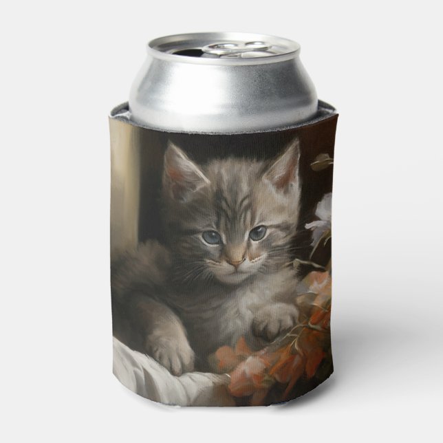 A Cosy Corner Tabby Kitten Can Cooler (Can Front)