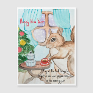 A cosy drawing of a cute squirrel