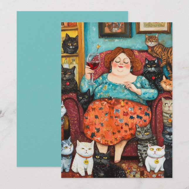 A Cosy Evening with Childless Cat Lady Invitation (Front/Back)