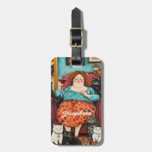 A Cosy Evening with Childless Cat Lady Luggage Tag