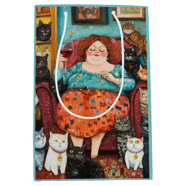 A Cosy Evening with Childless Cat Lady Medium Gift Bag (Front)