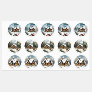 A cosy house sticker that makes you feel Christmas