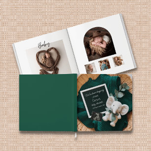 A cosy Neutral basket keepsake baby photo book 