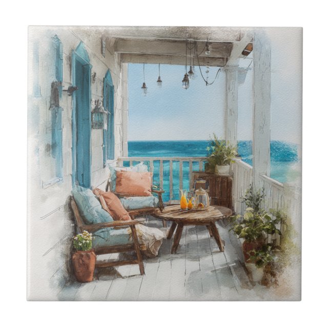 A Cosy Seaside Balcony Tile (Front)