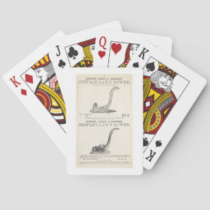 A Cottage and Simplex lawnmower, illustration from Playing Cards