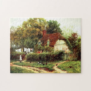 A Cottage at Hambledon by Helen Allingham Jigsaw Puzzle