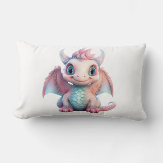 A cotton candy baby dragon lumbar cushion