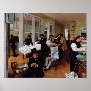 A Cotton Office in New Orleans by Edgar Degas Poster