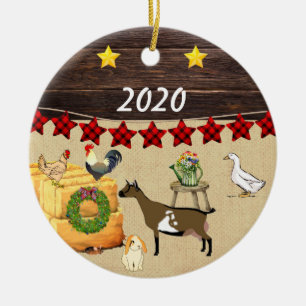 A Country Christmas Nigerian Dwarf Goat Ceramic Tree Decoration