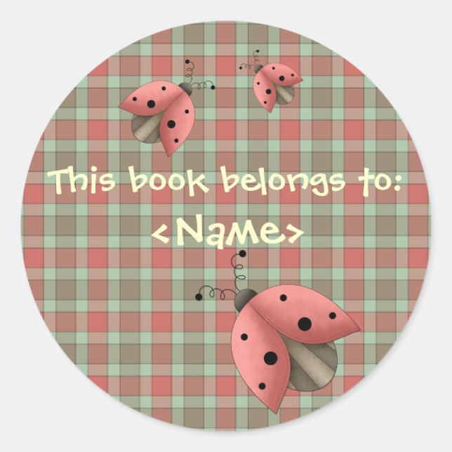 A Country Garden Ladybug Book Sticker (Red) (Front)