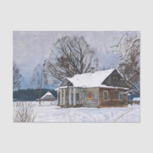 A Country House at Dusk in Winter Tissue Paper