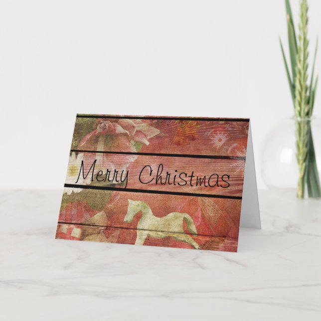 A Country Merry Christmas Greeting Card (Front)