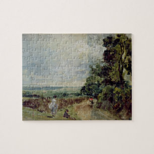 A Country road with trees and figures Jigsaw Puzzle