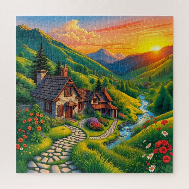 A countryside scene  jigsaw puzzle (Vertical)