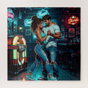 A Couple Dancing at a Bar   Comic Hyperrealist  Jigsaw Puzzle