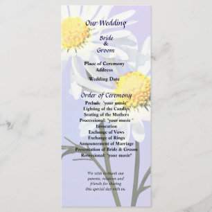 A Couple of Daisies Wedding Program Programme