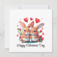A couple of funny watercolor rabbits