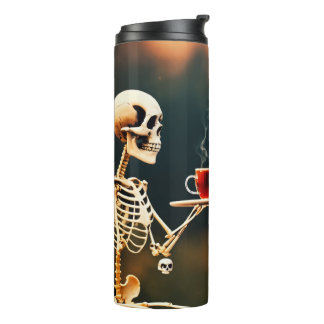 A Couple of Skelton illustration Image Thermal Tumbler