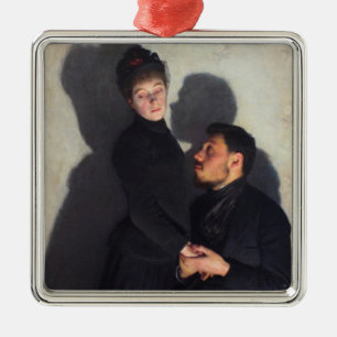 A Couple With Cast Shadows (by Emile Friant) Metal Tree Decoration