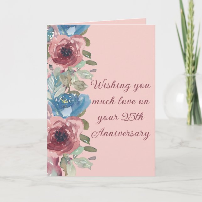 A couple's Love 25th Anniversary Card (Front)