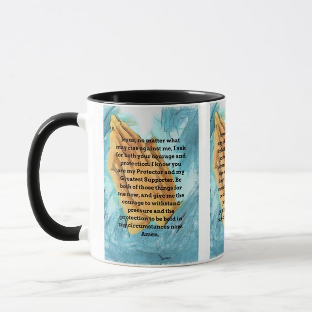 A Courage & Protection Prayer Two-Tone Mug (Left)