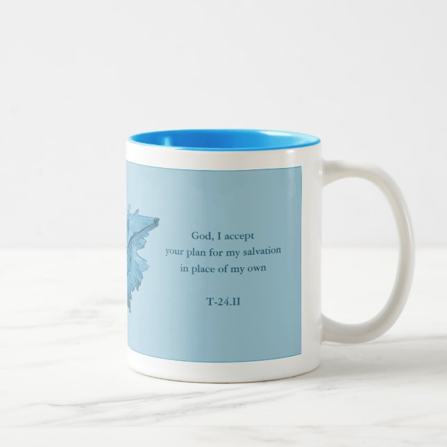 A Course In Miracles Gift Mug, Spiritual Themed Two-Tone Coffee Mug (Right)