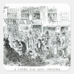 A Court for King Cholera, 1852 Square Sticker