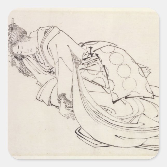A Courtesan Offering a Cup, 18th-19th century Square Sticker (Front)