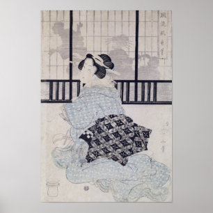 A Courtisan with a Shamisen Poster