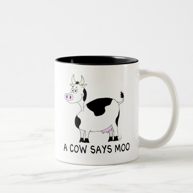 A Cow Says Moo Two-Tone Coffee Mug (Right)