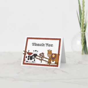 A Cowboy  Cowgirl Thank You Card