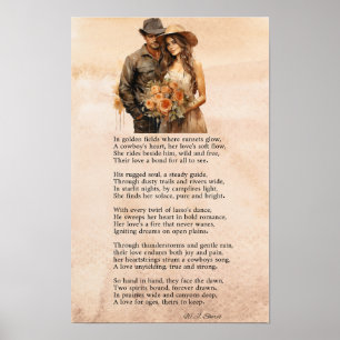 A Cowboy’s Heart – Romantic Western Poem Poster