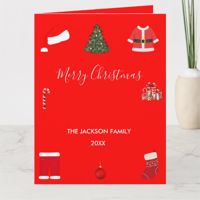 A Cozy Christmas Gathering Set on Warm Red Card (Front)