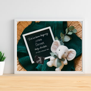 A cozy Neutral basket pregnancy announcement  Poster