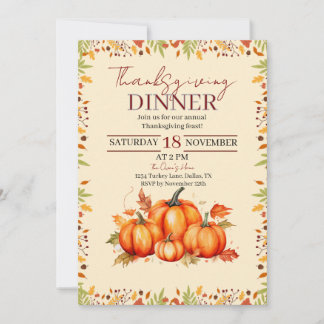 A Cozy Thanksgiving Dinner Partie Invitation