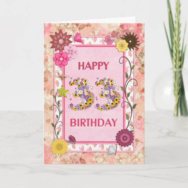A craft look 33rd birthday card (Front)