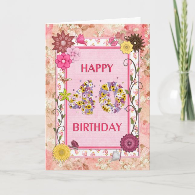 A craft look 40th birthday card (Front)