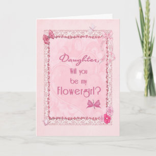 A craft look Flower Girl invitation