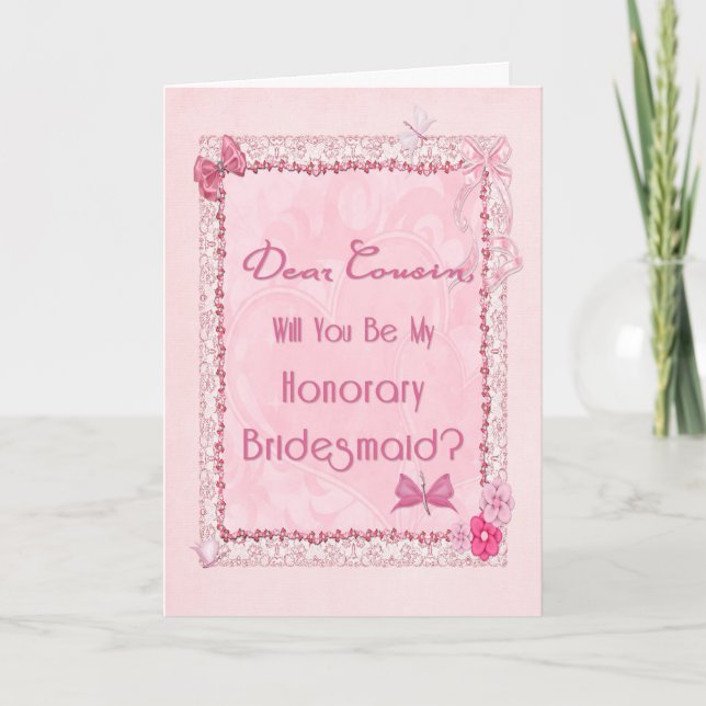 A craft look honorary bridesmaid invitation (Front)