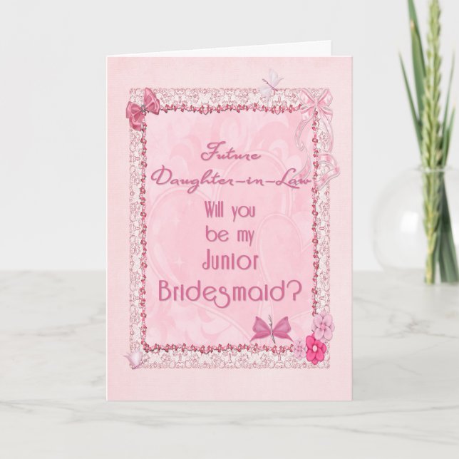 A craft look Junior Bridesmaid invitation (Front)