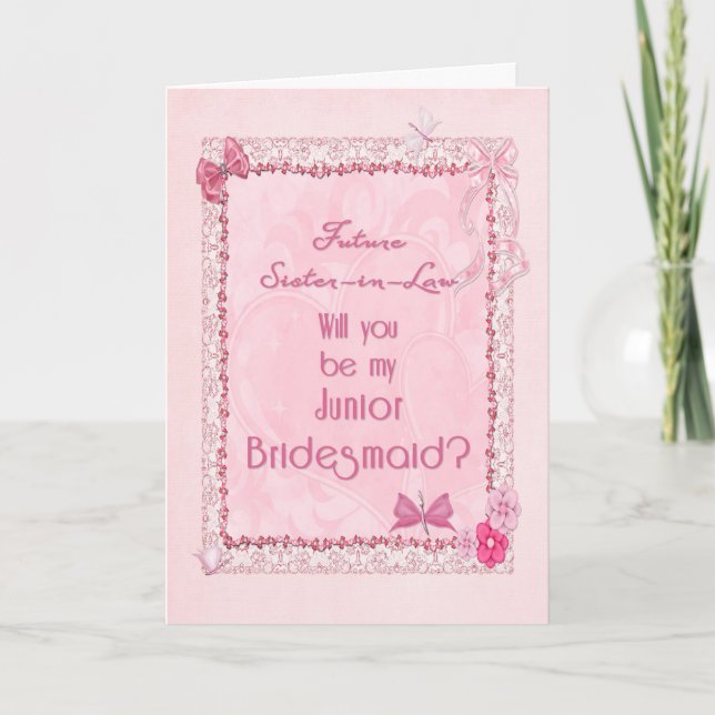 A craft look Junior Bridesmaid invitation (Front)